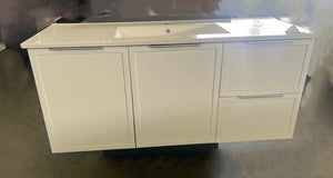 1200mm debut gloss white 2 doors 2 drawers wall hung vanity