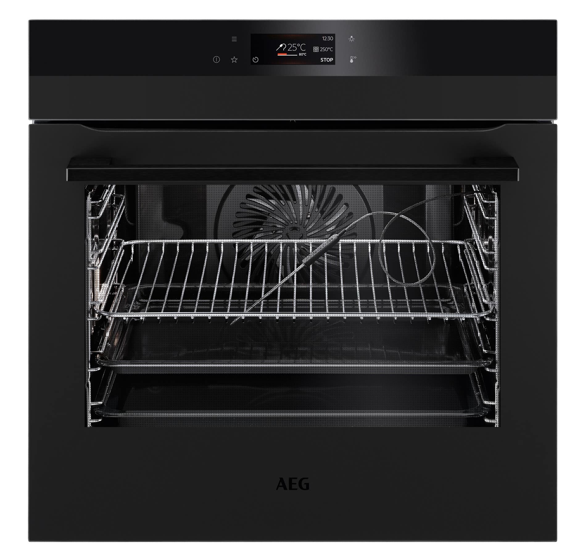 AEG 600mm SenseCook multifunction 17 matte black oven BPK74238PT (Pick up only)