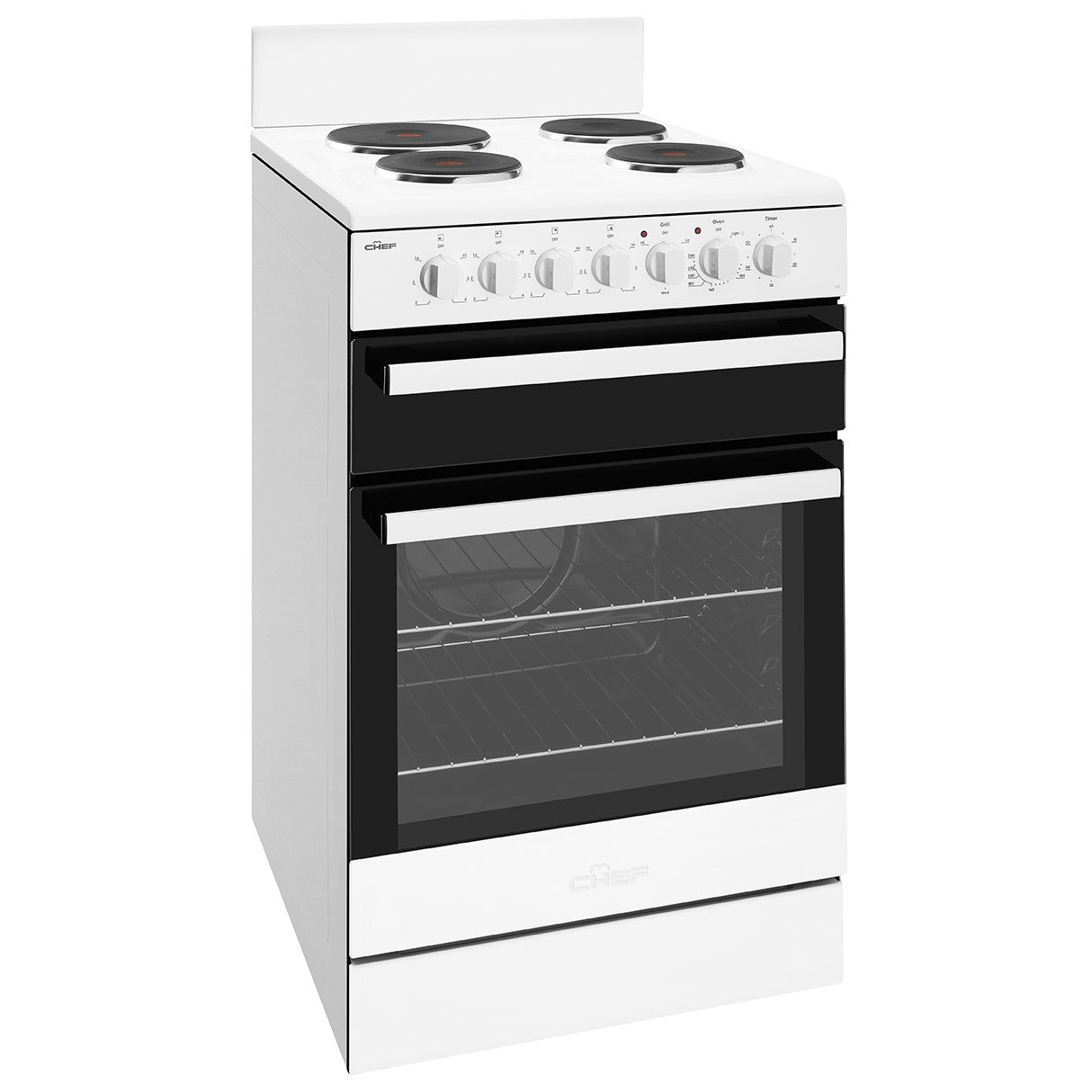 The Chef 540mm White Freestanding Cooker CFE535WB (Pick up only)