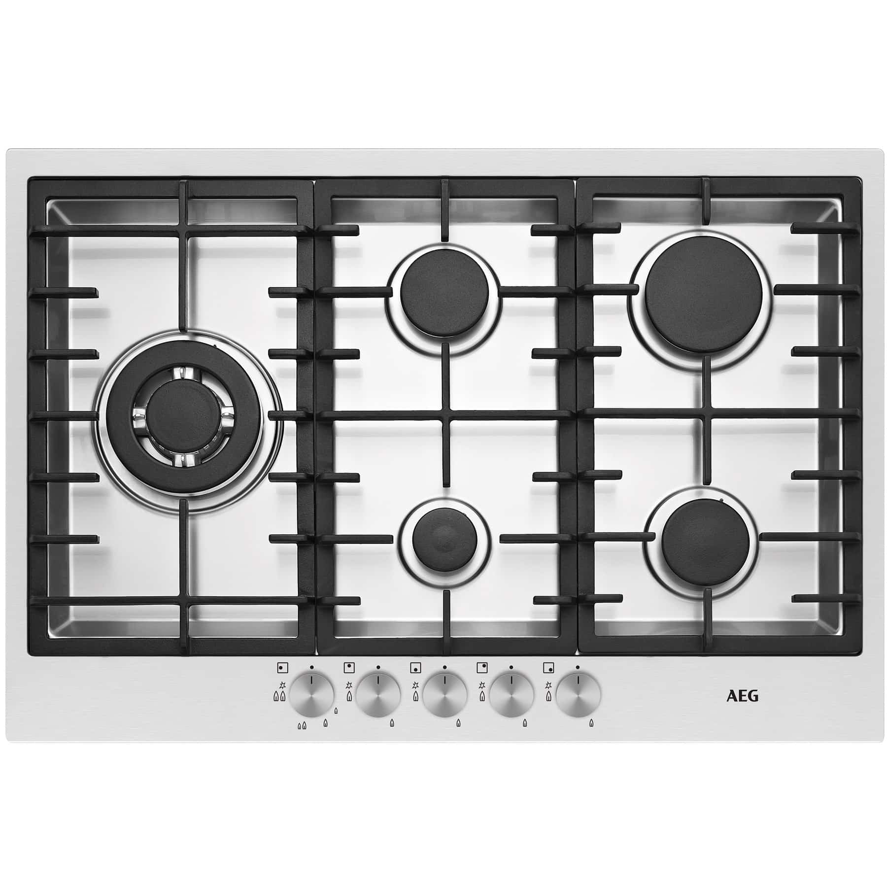 AEG 750mm 5 Burner Stainless Steel Natural Gas Cooktop HG75FXA (Pick up only)