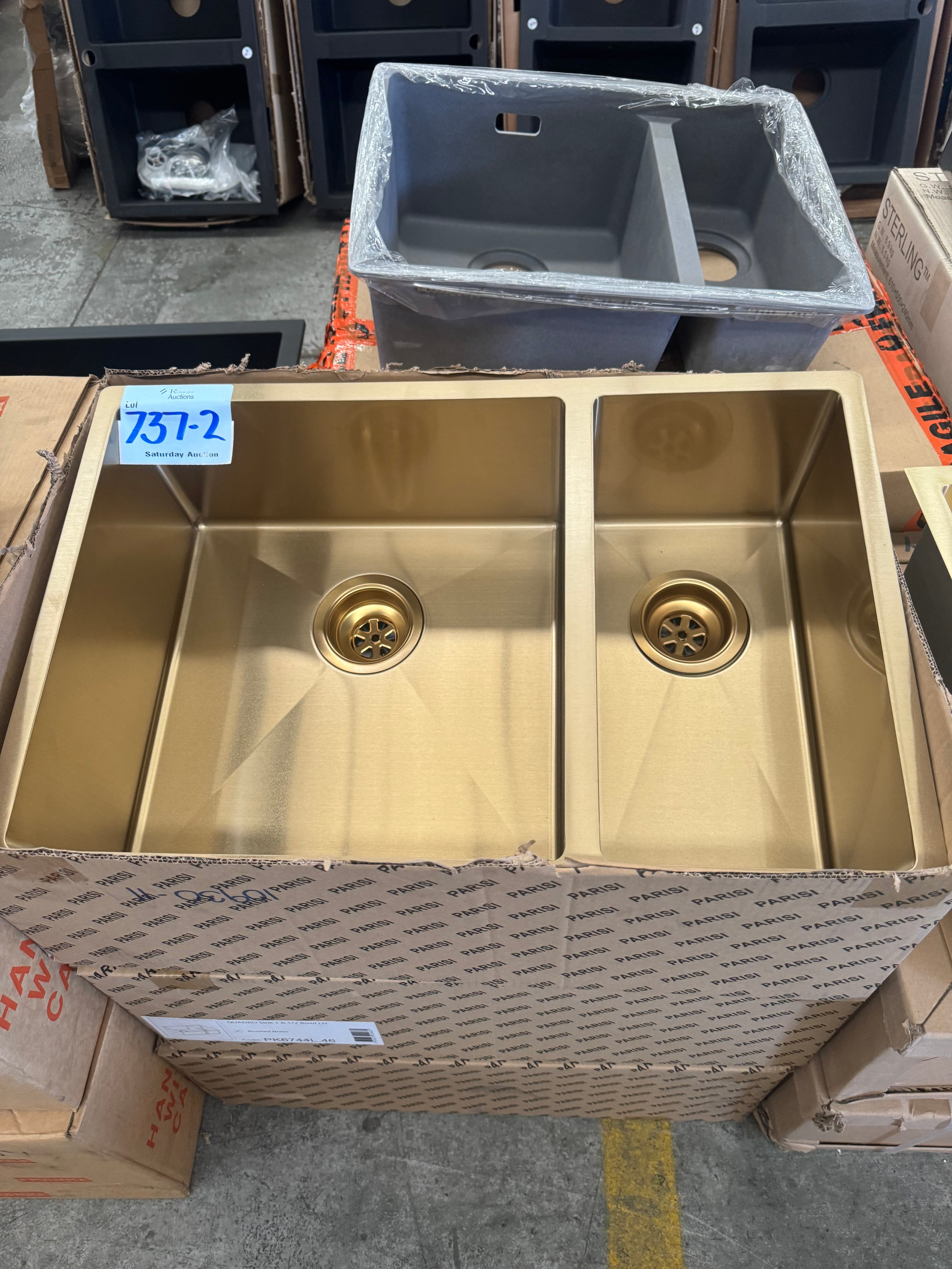 Brushed Brass Quadro 1 & 1/2 Bowl Sink (Pick up only)