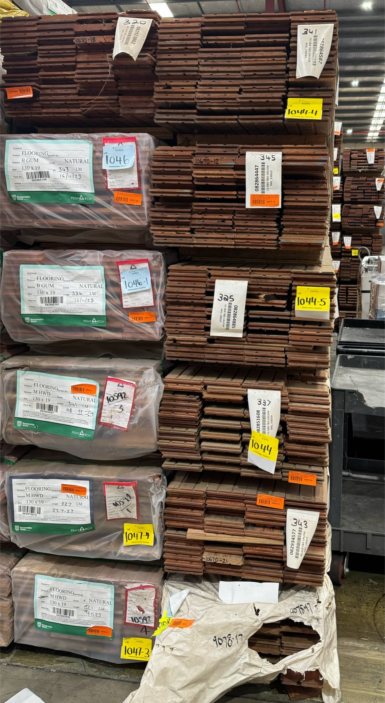 pack lot 130x19 Flooded Gum Standard and Better grade T&G EM Flooring $6LM