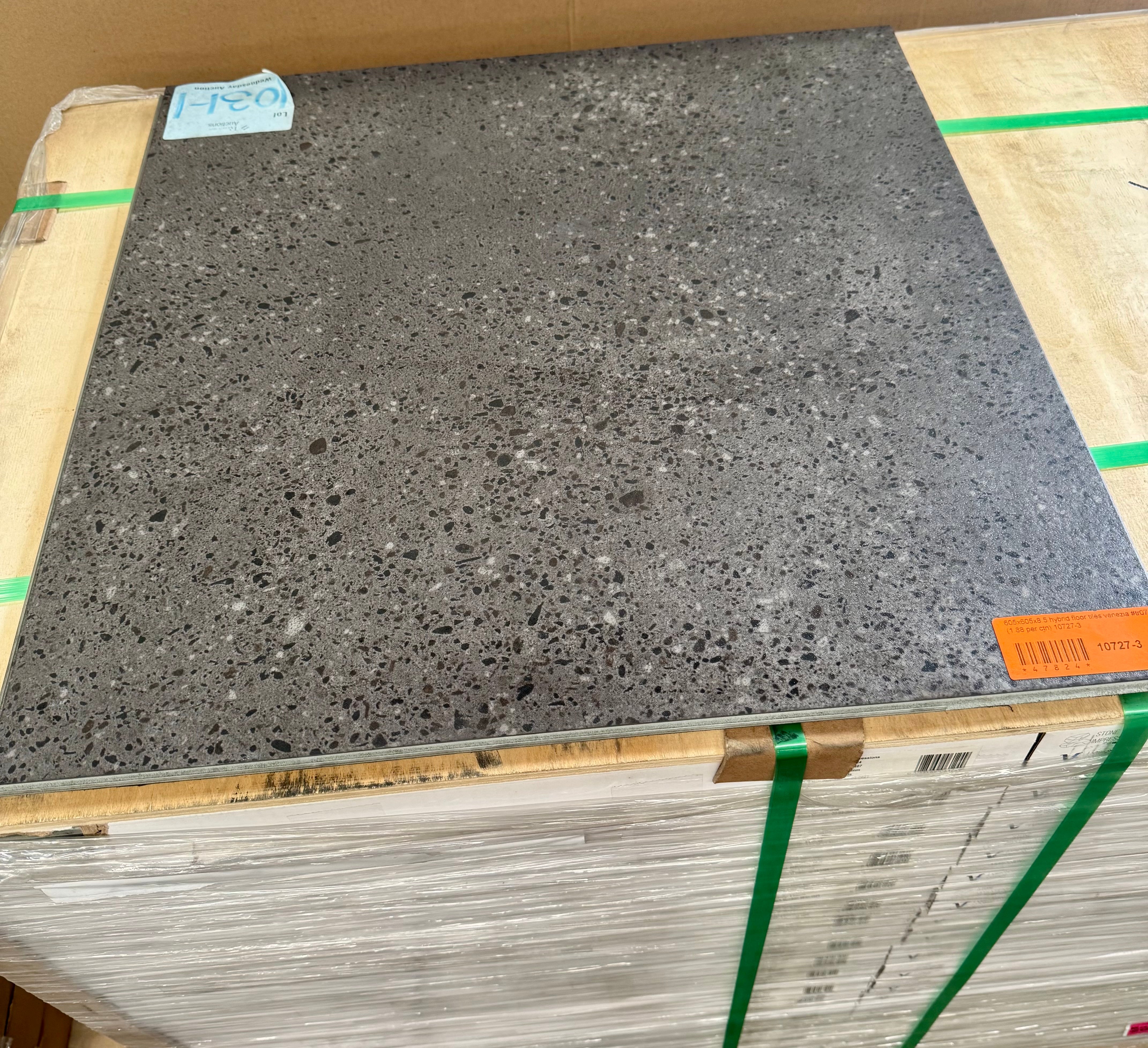 605x605x8.5 Venezia dark Grey hybrid floor tiles $9 sqm (Pick up only)