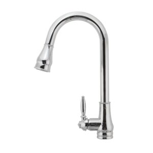 Round Chrome Vintage Pull Out Kitchen Sink Mixer Tap CH1018
