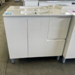 900mm Aria white gloss Ensuite 2 drawer, 2 door vanity with porcelain top